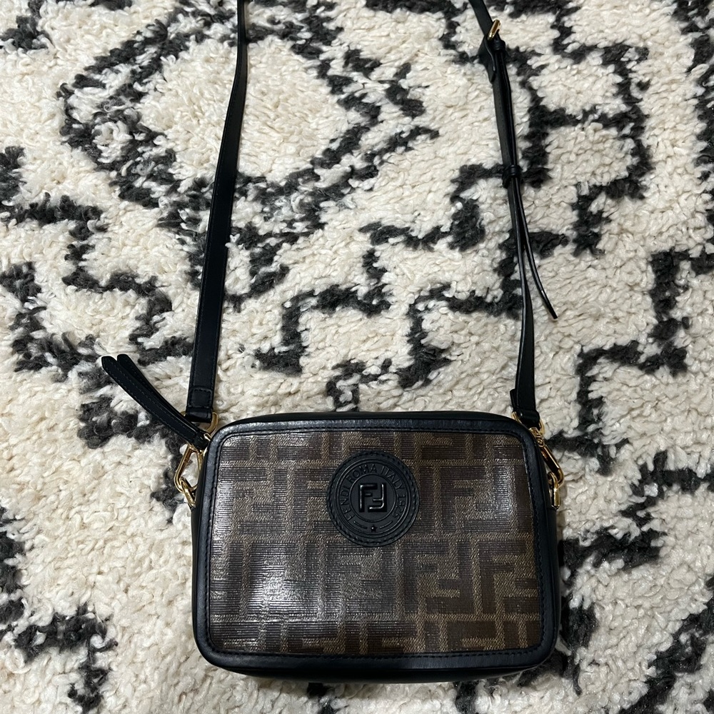 Fendi Black and Brown Crossbody Bag